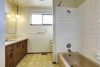 Fire Damage Restoration - Haffner Bathroom Before